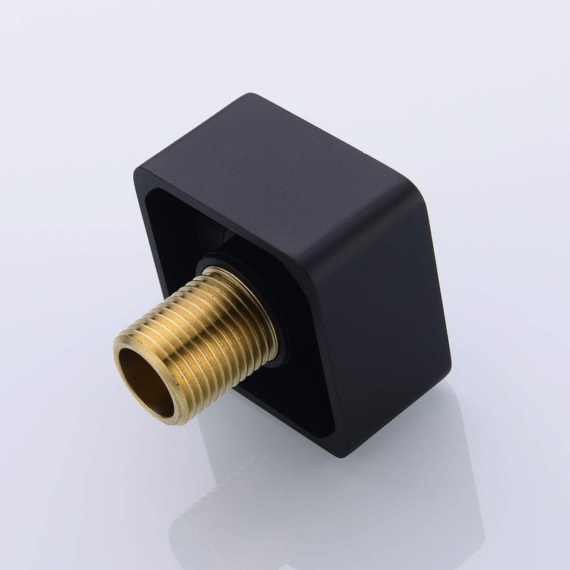 Nicmondo Brass Wall Supply Elbow, Nicmondo G1/2â€ Square Shower Hose Connector, Drop Ell Wall-mounted Union Water Outlet for Handheld Shower Handshower, Matte Black - Image 5